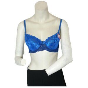 Women Blue/Navy Embroidered Bra